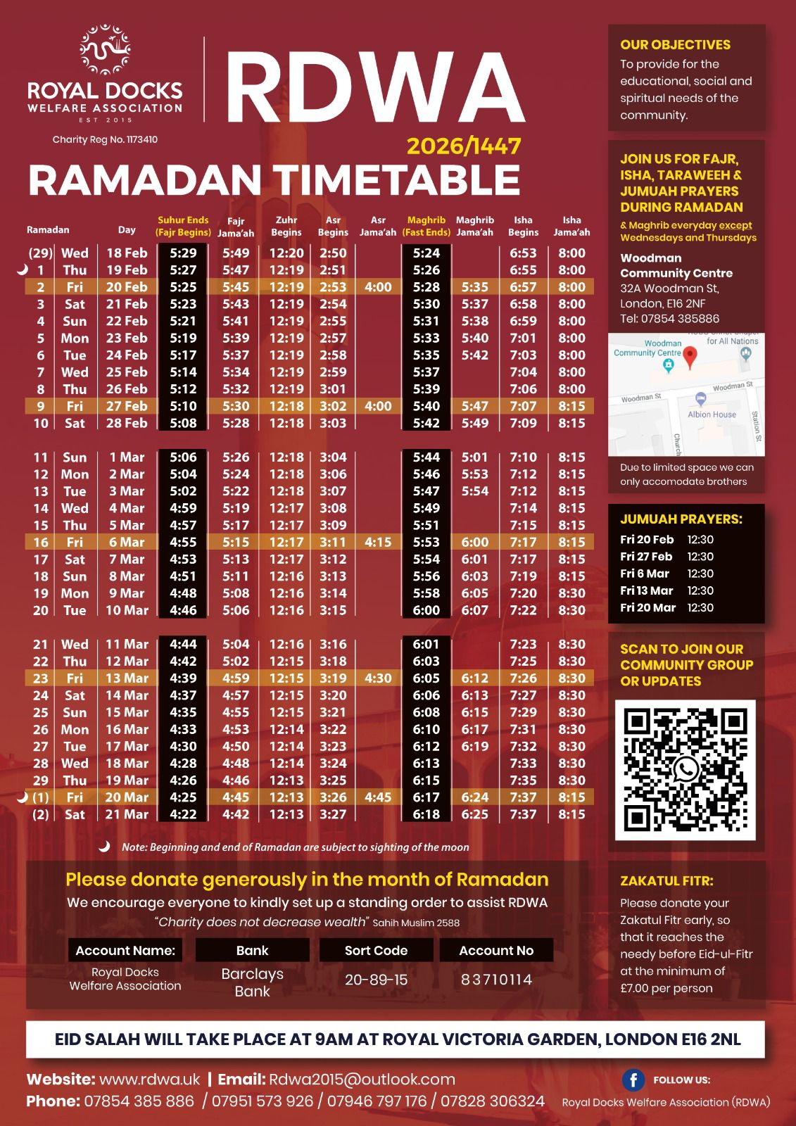 Ramadan Timetable